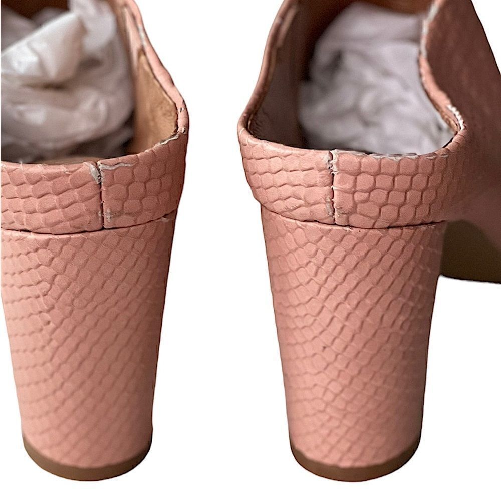 Alias Mae Rue Dusty Rose Snake Effect Leather Mid Heel Mule NWT - Picture 14 of 16